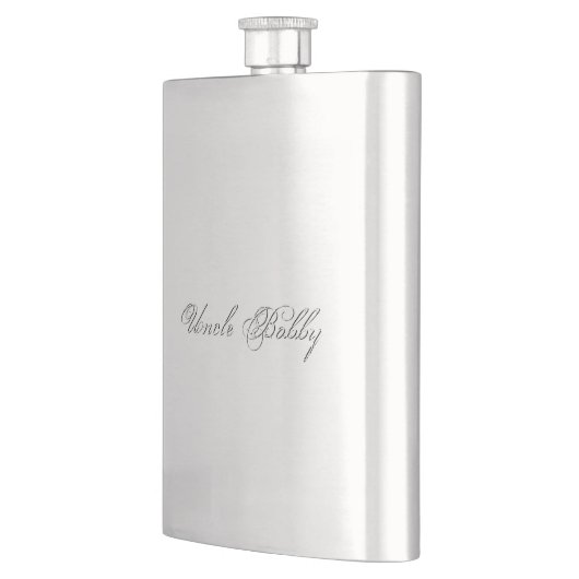 Minimalistisches Script Lovely 3d Monogram Flachmann (Links)