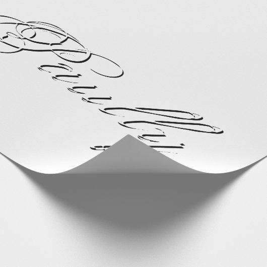 Minimalistisches Script Lovely 3d Monogram Geschenkpapier (Ecke)
