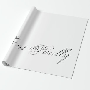 Minimalistisches Script Lovely 3d Monogram Geschenkpapier