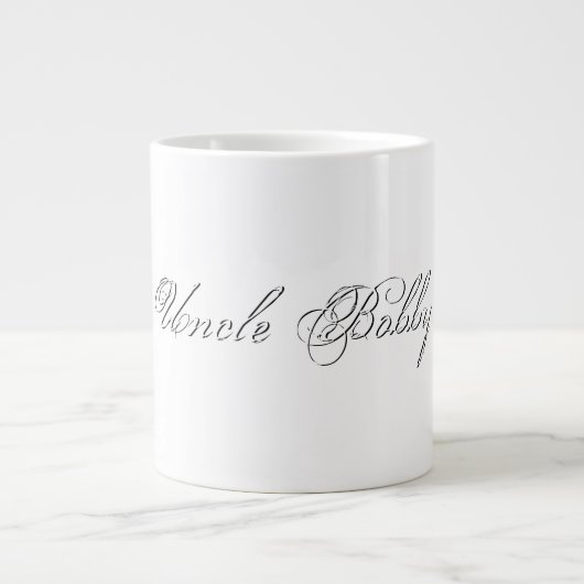 Minimalistisches Script Lovely 3d Monogram Jumbo-Tasse (Vorderseite)