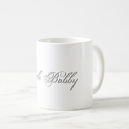 Minimalistisches Script Lovely 3d Monogram Kaffeetasse (VorderseiteRechts)