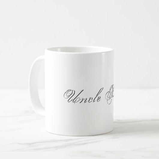 Minimalistisches Script Lovely 3d Monogram Kaffeetasse (Vorderseite Links)