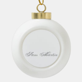 Minimalistisches Script Lovely 3d Monogram Keramik Kugel-Ornament
