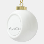 Minimalistisches Script Lovely 3d Monogram Keramik Kugel-Ornament (Rechts)