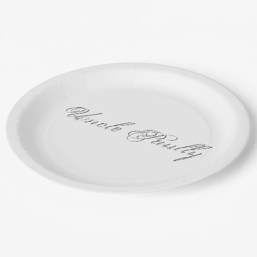 Minimalistisches Script Lovely 3d Monogram Pappteller (Schrägansicht)