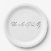 Minimalistisches Script Lovely 3d Monogram Pappteller (Vorderseite)