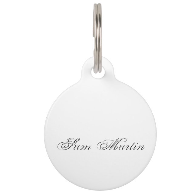 Minimalistisches Script Lovely 3d Monogram Tiernamensmarke (Rückseite)