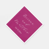 Minimalistisches Script Magenta Wedding Serviette (Ecke)