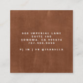 Minimalistisches Script Makeup Artist Modern Burnt Quadratische Visitenkarte (Rückseite)