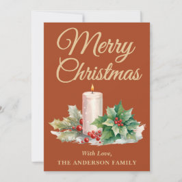 Minimalistisches Script MerChristmas Boho Terracot Feiertagskarte