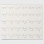 Minimalistisches Script Merry Cream White Holiday Geschenkpapier (Flach)