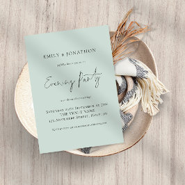 Minimalistisches Script Mint Wedding Abend Party Einladung