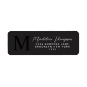 Minimalistisches Script Modern Black Monogram Addr (Vorne)