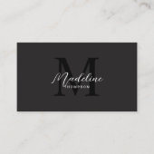 Minimalistisches Script Modern Black Monogram Visitenkarte (Vorderseite)