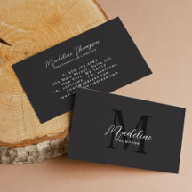 Minimalistisches Script Modern Black Monogram