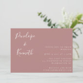 Minimalistisches Script Moderne Hochzeit Boho Dust Einladung (Stehend Vorderseite)