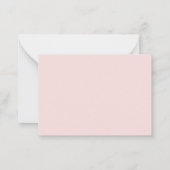 Minimalistisches Script Monogram One Border Blush Mitteilungskarte (Rückseite)