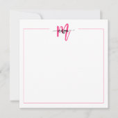 Minimalistisches Script Monogram One Border Hot Pi Mitteilungskarte (Vorderseite)