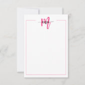 Minimalistisches Script Monogram One Border Hot Pi Mitteilungskarte (Vorderseite)