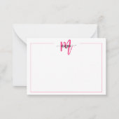 Minimalistisches Script Monogram One Border Hot Pi Mitteilungskarte (Vorderseite)