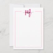 Minimalistisches Script Monogram One Border Hot Pi Mitteilungskarte (Vorderseite)