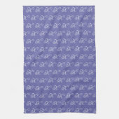 Minimalistisches Script Monogram Periwinkle Blue Geschirrtuch (Vertikal)