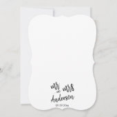 Minimalistisches Script Mr. und Mrs. Wedding Einladung (Rückseite)