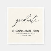 Minimalistisches Script Neutral Cream Beige Abschl Serviette (Vorderseite)