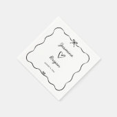 Minimalistisches Script Niedlich Bow Heart Frame W Serviette (Ecke)