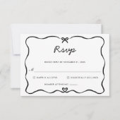 Minimalistisches Script Niedlich Bow Heftrahmen UA RSVP Karte (Vorderseite)