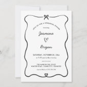 Minimalistisches Script Niedlich Hefe Bow Probe Di Einladung (Vorderseite)