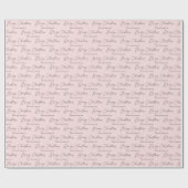 Minimalistisches Script Pastel Pink Frohe Weihnach Geschenkpapier (Flach)
