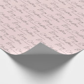 Minimalistisches Script Pastel Pink Frohe Weihnach Geschenkpapier (Ecke)
