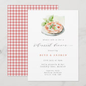 Minimalistisches Script Pizza Probe Dinner Einladung (Vorne/Hinten)