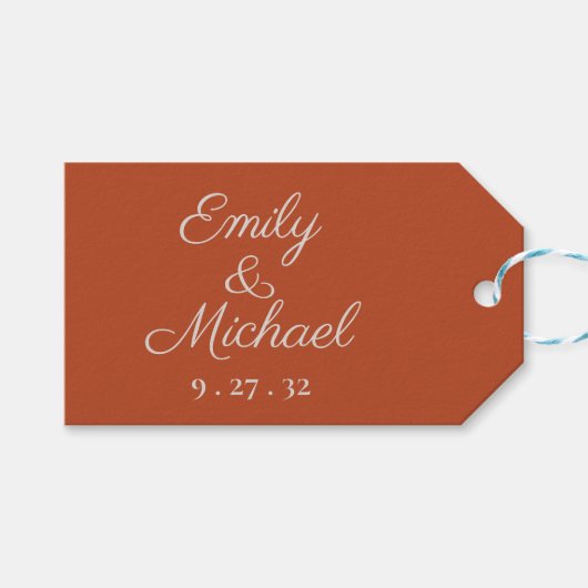 Minimalistisches Script Pumpkin Spice Tag Geschenkanhänger (Vorderseite (Horizontal))