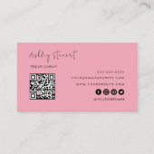 Minimalistisches Script Qr Code Beruflich Girl Pin Visitenkarte (Vorderseite)