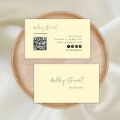 Minimalistisches Script Qr Code Beruflich Groovy Visitenkarte