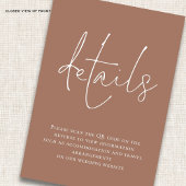 Minimalistisches Script QR Code Hochzeitsbraun Det Begleitkarte