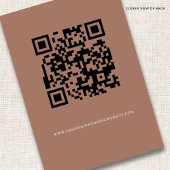Minimalistisches Script QR Code Hochzeitsbraun Det Begleitkarte