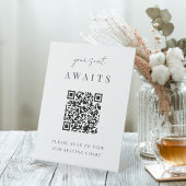 Minimalistisches Script QR Code Hochzeitstabelle Sockelschild