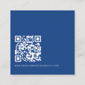 Minimalistisches Script QR Code Wedding Blue UAWG Begleitkarte (Rückseite)