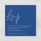Minimalistisches Script QR Code Wedding Blue UAWG Begleitkarte (Vorderseite)
