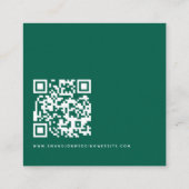 Minimalistisches Script QR Code Wedding Emerald UA Begleitkarte (Rückseite)