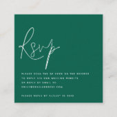 Minimalistisches Script QR Code Wedding Emerald UA Begleitkarte (Vorderseite)