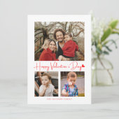 Minimalistisches Script Red Heart Valentine's Card Einladung (Stehend Vorderseite)