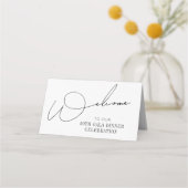 Minimalistisches Script Red Wax Briefmarke Unterne Platzkarte (Vorderseite)