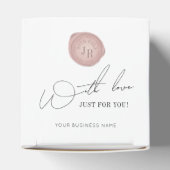 Minimalistisches Script Rosa Briefmarke Geschenkschachtel (Oben)