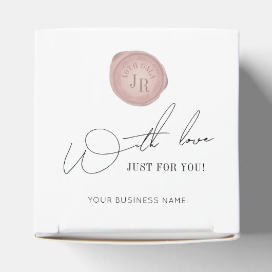 Minimalistisches Script Rosa Briefmarke Geschenkschachtel (Oben)