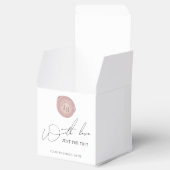 Minimalistisches Script Rosa Briefmarke Geschenkschachtel (Geöffnet)