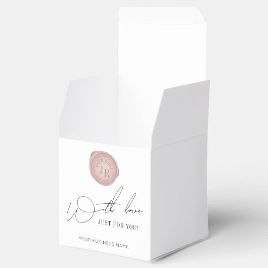 Minimalistisches Script Rosa Briefmarke Geschenkschachtel (Geöffnet)